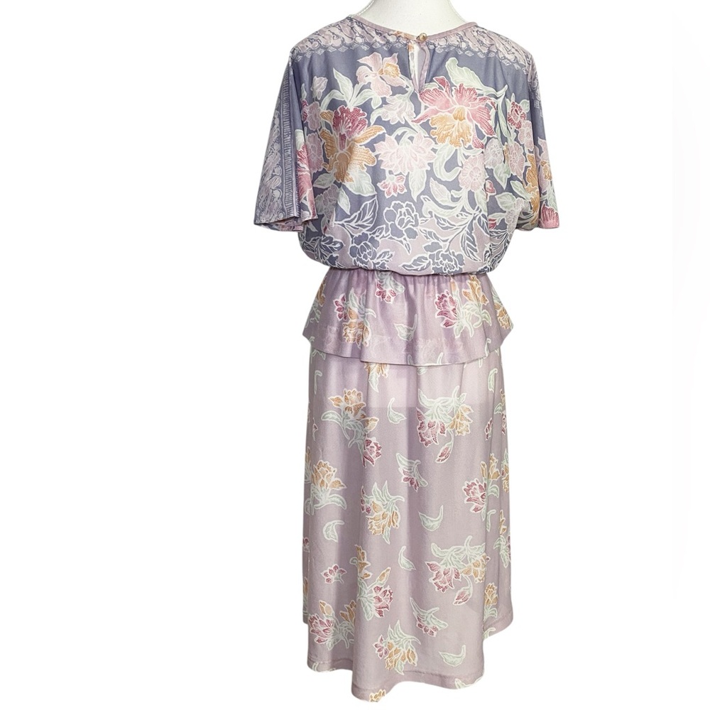 Bleeker Street Vintage 90’s Sheer Floral Pastel Midi Dress